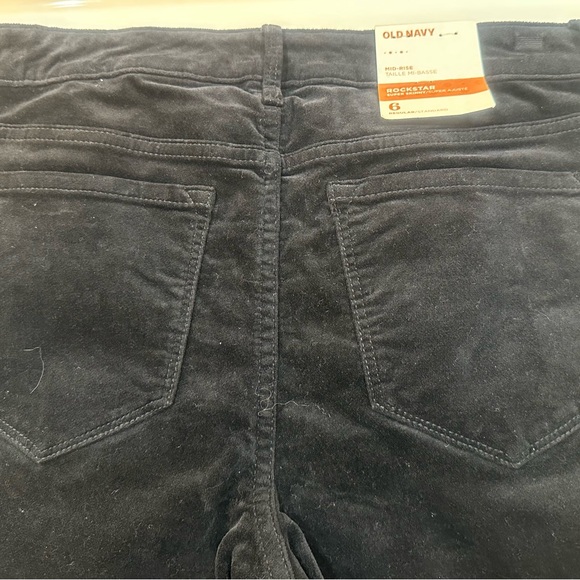 Old Navy Black Velveteen 5 Pocket Rockstar Pants Size 6 - Picture 11 of 14